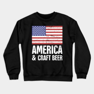 American Flag And Craft Beer Crewneck Sweatshirt